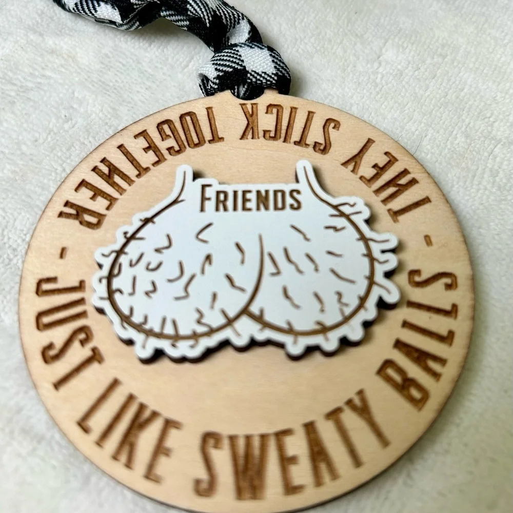Funny Christmas Ornament Friends Stick Together